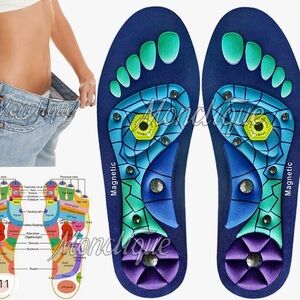 Women's Magnetic Acupressure Insoles - Blue and Green